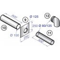 Kit de raccordement chaudière perpendiculaire diamètre 80 / 125 mm DY849 réf. 100003271