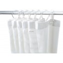 Rideau de douche avec 6 mousquetons plastique, hauteur 1,80 m, largeur 0,90 m, PVC blanc réf. 381