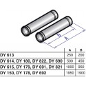 Rallonge PPS longueur 1000 mm diamètre 80 mm (par 2 pièces) DY615 réf. 84887615