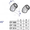 Coude à 45° Alu/PPS diamètre 80 / 125 mm (par 2 pièces) DY132 réf. 84887532