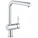 Mitigeur évier MINTA monocommande 15 x 21, monotrou, bec l tubulaire orientable, mousseur extractible, clapets anti-retour in