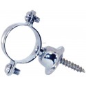 Collier de fixation sans butoir, avec rosace d écartement diamètre : 28 chromé 47008