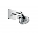 Bras de douche mâle 15 x 21 sans rotule avec rosace, saillie 230 mm, 67°, D 24 mm, avec platine de renfort et rosace filetée