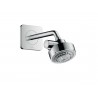 Bras de douche mâle 15 x 21 sans rotule avec rosace, saillie 230 mm, 67°, D 24 mm, avec platine de renfort et rosace filetée