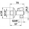 Robinet d arrêt filtre Equerre M15 x 21 - m12 x 17 réf. 29870