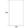 Rideau de douche H 200 L 180 cm 12 anneaux plastique blanc en PVC blanc non-feu avec oeillets métalliques, plombé anneau méta