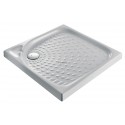 Receveur de douche extra plat 80 x 80 O.NOVO blanc à encastrer ou à poser pour bonde de 90 Réf. 62158001