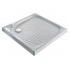 Receveur de douche extra plat 80 x 80 O.NOVO blanc à encastrer ou à poser pour bonde de 90 Réf. 62158001