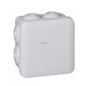 Boîte carrée 80 x 80 x 45 étanche Plexo gris - embout (7) - IP55 - Ref.092012