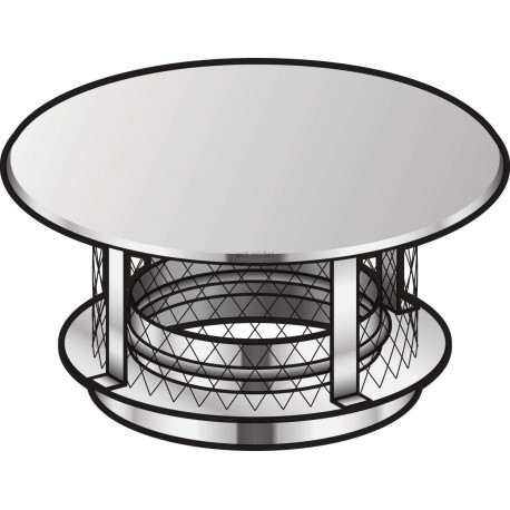 Chapeau pare-pluie anti-oiseau THERMINOX TI, diamètre 130 mm CPOI 130 TZ / réf. 21130088