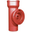Té de visite SME - fonte brun-rouge - Ø 50 mm
