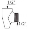 Raccord anti-stagnation FM15x21 pour vidange automatique du flexible et robinetterie, corps en laiton massif chromé avec purg