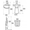 Siège de douche escamotable avec béquille automatique, tube en aluminium D 25 mm, lattes polypropylène soft taupe, époxy gris