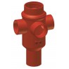 Culotte chute unique 88° à 3 piquages SMU® S - fonte brun-rouge - Ø 100 mm