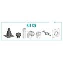 Kit C9 pour chaudière étanche et raccordement mural ou plafond (Terminal noir) DUALIS - diamètre 80 (Racc. 60 / 100) KIN C9 6