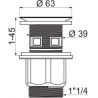 Bonde à grille filetage 33x42 avec lanterne Réf 611
