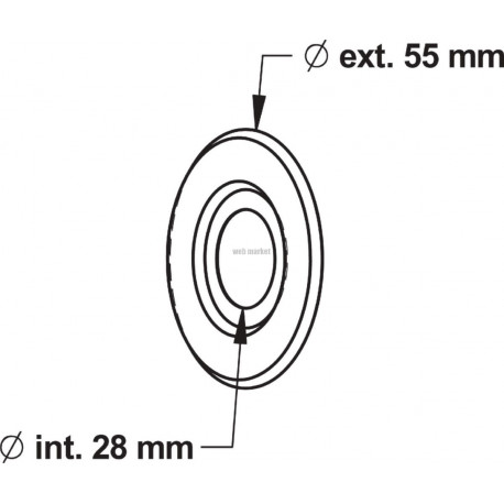 Rosace plate diamètre extérieur 55mm - diamètre intérieur 28mm Réf 70327