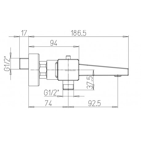 Mitigeur thermostatique square bain-douche nu f2 réf. F2CR111TH