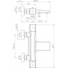 Mitigeur thermostatique square bain-douche nu f2 réf. F2CR111TH