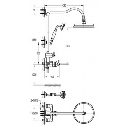 Colonne de douche thermostatique LADY'S réf. 909CR675