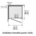 Cabine de douche Kineprime 70 pivotant bas transparent thermostatique réf. CA520TTN