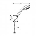 Set de douchette CROMETTA 85 Vario avec support de douche PORTER'C et flexible Metaflex 1,25 m, chromé réf. 27558000