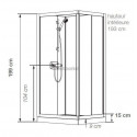 Cabine de douche Kineprime glass 100x80 coulissant receveur bas thermostatique réf. CA703TTN
