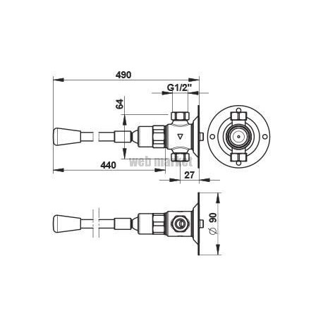 Robinet à commande fémorale 712 - longueur 490 mm réf. 31919