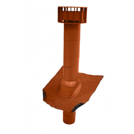 Terminal de ventilation de fosse septique Multivent - teinte ocre - Ø 131 mm - pente de 25° à 45°