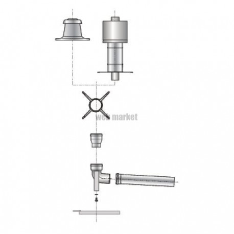 KIT DE RACCORDEMENT CHEMINÉE RIGIDE PPS DIAMÈTRE 80 MM DY717 RÉF. 84887717