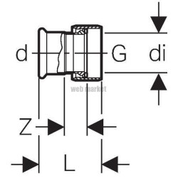 Jonction avec écrou nickelé D15-1/2mm, acier carbone Réf 25042