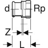jonction taraudée D28-1 Acier électrozingué réf. 21809