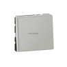 Legrand - poussoir ou inverseur 6A 2 Modules alu Réf. 079240L