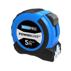 Mesure roulante 5 m x 27 mm ruban large avec revêtement Power Blade II Novipro