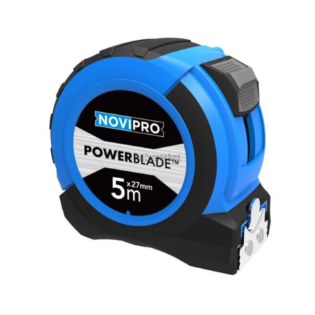 Mesure roulante 5 m x 27 mm ruban large avec revêtement Power Blade II Novipro
