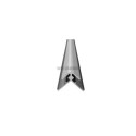 Profile d'angle extérieur 90° argent mat anodise en aluminium hauteur 2100 mm prévu dans le cadre d'une pose en angle de panneau