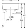 timbre d'office geberit publica avec trop-plein: b EGAL 60cm, h EGAL 20cm, t EGAL 50cm Réf. 361360000