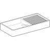 Timbre d'office Publica avec égouttoir - 100 x 50 cm - sans trop-plein - avec plage de dépose à droite - blanc Réf. 500.922.00.1
