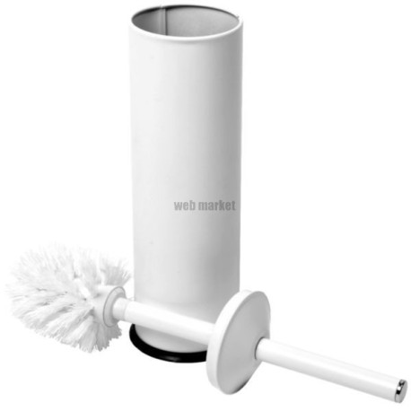 Brosse de toilette epoxy blanc avec accroche murale. Rèf : 23618WH
