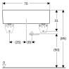 timbre d'office geberit publica avec trop-plein: b EGAL 70cm, h EGAL 20cm, t EGAL 50cm Réf. 361370000