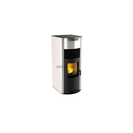 POELE ACIER A GRANULES DE BOIS MORVAN"EURÊ'K"  XL 3.5-8KW BLANC ABSOLU REF 527260