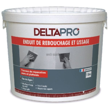 Enduit de rebouchage et lissage DELTAPRO seau de 1 litre