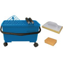 Kit de nettoyage avec un seau 25L avec roulette + éponge absorbante + taloche éponge 28x14 cm Novipro