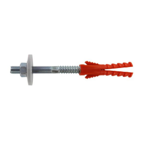Fixation de paroi pleine Novipro vis 2 filets 10x120 rondelles plates 4 points d'ancrage