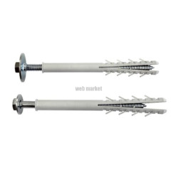 Fixation de paroi isolée Novipro 2 vis à 2 filets 12x240 2 tirefonds 12x200 4 points d'ancrage