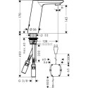 Mitigeur de lavabo électronique METRIS S, sans manette de réglage de température, fonctionne sur secteur, chromé réf. 31103000
