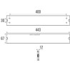 Rail cache alu anodisé avec verrou résine anthracite, 443 mm réf. 44040