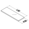 Tablette haute Alterna Plénitude longueur 60cm profondeur 20cm Chêne clair