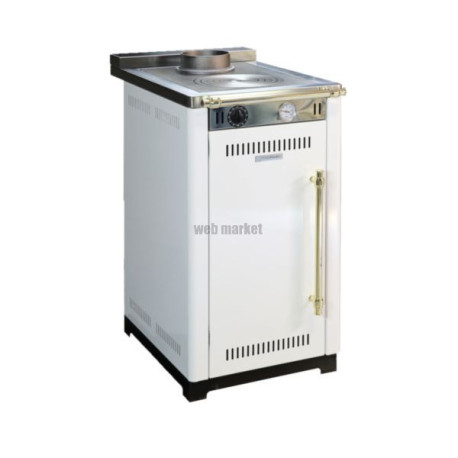 CUISINIERE ACIER A BOIS MORVAN MC10 17.35KW + KIT DE RECYCLAGE HYDRAULIQUE BLANCHE REF 526023
