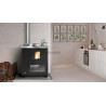 Poêle à granulés de bois (pellets) compact T.it K cuisinière noir Réf. 19272